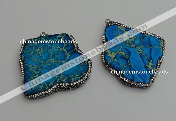 NGP7229 30*50mm - 40*60mm freeform sea sediment jasper pendants