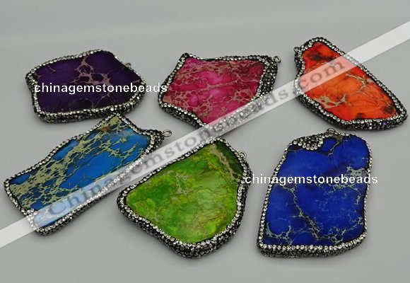 NGP7231 30*50mm - 40*60mm freeform sea sediment jasper pendants