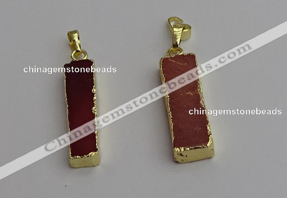 NGP7242 15*28mm rectangle mookaite gemstone pendants wholesale