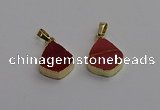 NGP7246 15*20mm flat teardrop mookaite gemstone pendants