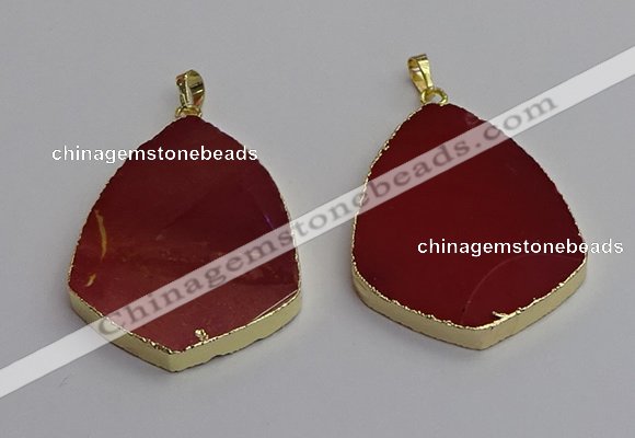 NGP7248 38*50mm flat teardrop mookaite gemstone pendants