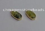 NGP7263 13*25mm faceted freeform green rutilated quartz pendants