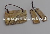 NGP7278 10*25mm - 25*45mm freeform picture jasper pendants sets