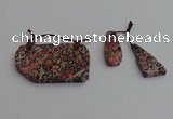 NGP7279 10*25mm - 25*45mm freeform red leopard skin jasper pendants sets