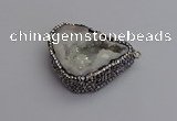 NGP7282 25*35mm - 35*40mm freeform plated druzy agate pendants