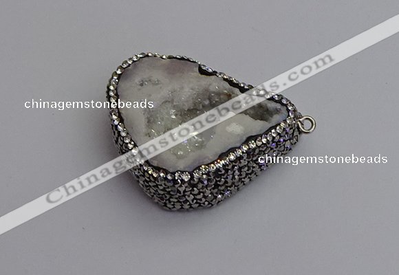 NGP7282 25*35mm - 35*40mm freeform plated druzy agate pendants