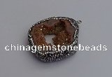 NGP7284 25*35mm - 35*40mm freeform plated druzy agate pendants