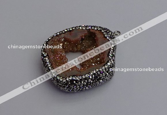 NGP7284 25*35mm - 35*40mm freeform plated druzy agate pendants