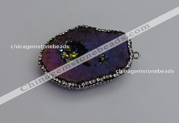 NGP7287 25*35mm - 35*40mm freeform plated druzy agate pendants