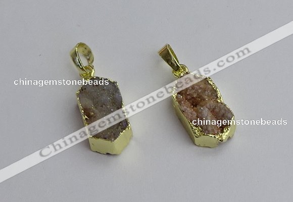 NGP7301 10*20mm freeform druzy agate pendants wholesale