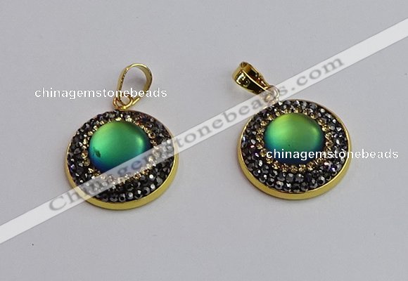 NGP7360 20mm - 22mm flat round glass pendants wholesale
