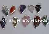 NGP7366 15*20mm - 22*40mm arrowhead mixed gemstone pendants