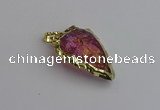 NGP7402 22*30mm - 25*40mm arrowhead plated druzy quartz pendants