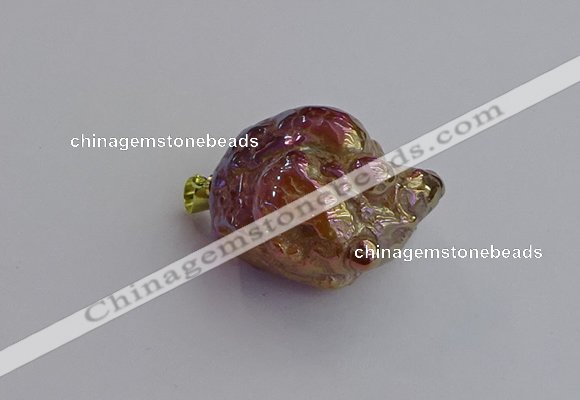 NGP7418 25*35mm - 35*40mm nuggets plated agate pendants