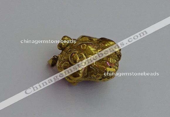 NGP7421 25*35mm - 35*40mm nuggets plated agate pendants