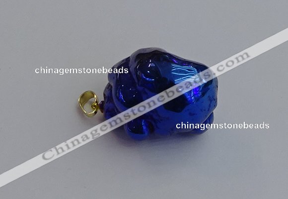 NGP7423 25*35mm - 35*40mm nuggets plated agate pendants