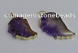 NGP7434 25*45mm - 30*50mm freeform druzy amethyst pendants