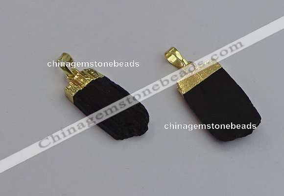 NGP7437 12*30mm - 15*35mm freeform black obsidian pendants