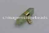 NGP7446 12*45mm sticks green rutilated quartz pendants wholesale