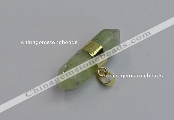 NGP7446 12*45mm sticks green rutilated quartz pendants wholesale