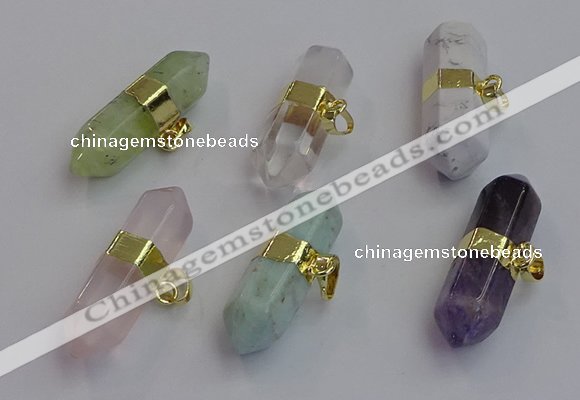 NGP7455 12*45mm sticks mixed gemstone pendants wholesale