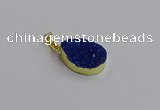 NGP7486 15*20mm flat teardrop plated druzy agate gemstone pendants