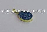 NGP7493 15*20mm oval plated druzy agate gemstone pendants