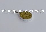 NGP7506 15*20mm oval plated druzy agate gemstone pendants