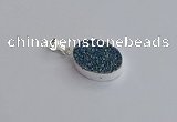 NGP7507 15*20mm oval plated druzy agate gemstone pendants