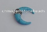 NGP7527 35*38mm horn white howlite pendants wholesale