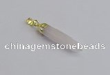 NGP7542 8*40mm sticks rose quartz pendants wholesale