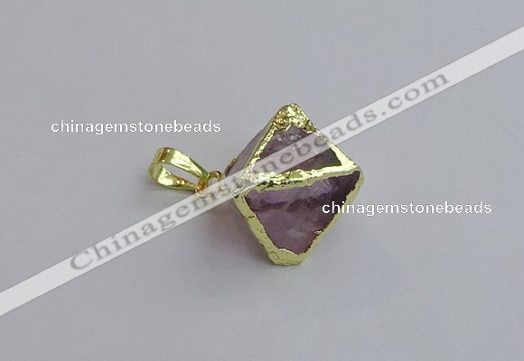 NGP7554 20*22mm amethyst gemstone pendants wholesale