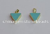 NGP7563 15*16mm triangle white howlite turquoise pendants