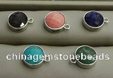 NGP7565 12mm coin mixed gemstone pendants wholesale