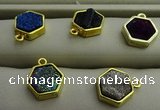 NGP7572 12*12mm hexagon plated druzy agate pendants wholesale