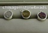 NGP7574 12mm coin plated druzy agate pendants wholesale