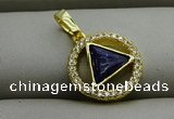 NGP7598 13mm coin lapis lazuli gemstone pendants wholesale