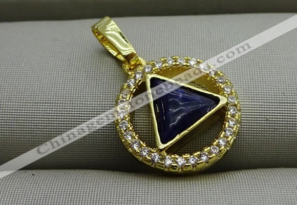 NGP7598 13mm coin lapis lazuli gemstone pendants wholesale