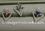 NGP7604 16*19mm arrowhead mixed gemstone pendants wholesale