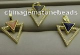 NGP7605 16*19mm arrowhead mixed gemstone pendants wholesale