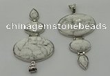 NGP8011 50*82mm - 52*86mm white howlite pendant set jewelry