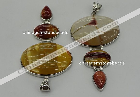 NGP8015 50*82mm - 52*86mm mookaite gemstone pendant set jewelry