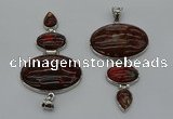 NGP8017 50*82mm - 52*86mm brecciated jasper pendant set jewelry