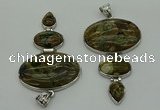 NGP8020 50*82mm - 52*86mm rhyolite gemstone pendant set jewelry