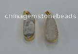 NGP8500 15*33mm - 17*40mm flat teardrop druzy agate pendants