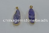 NGP8502 15*33mm - 17*40mm flat teardrop druzy agate pendants