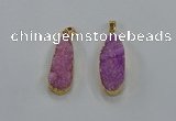 NGP8503 15*33mm - 17*40mm flat teardrop druzy agate pendants