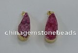 NGP8504 15*33mm - 17*40mm flat teardrop druzy agate pendants