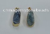 NGP8505 15*33mm - 17*40mm flat teardrop druzy agate pendants