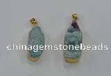 NGP8506 15*33mm - 17*40mm flat teardrop druzy agate pendants